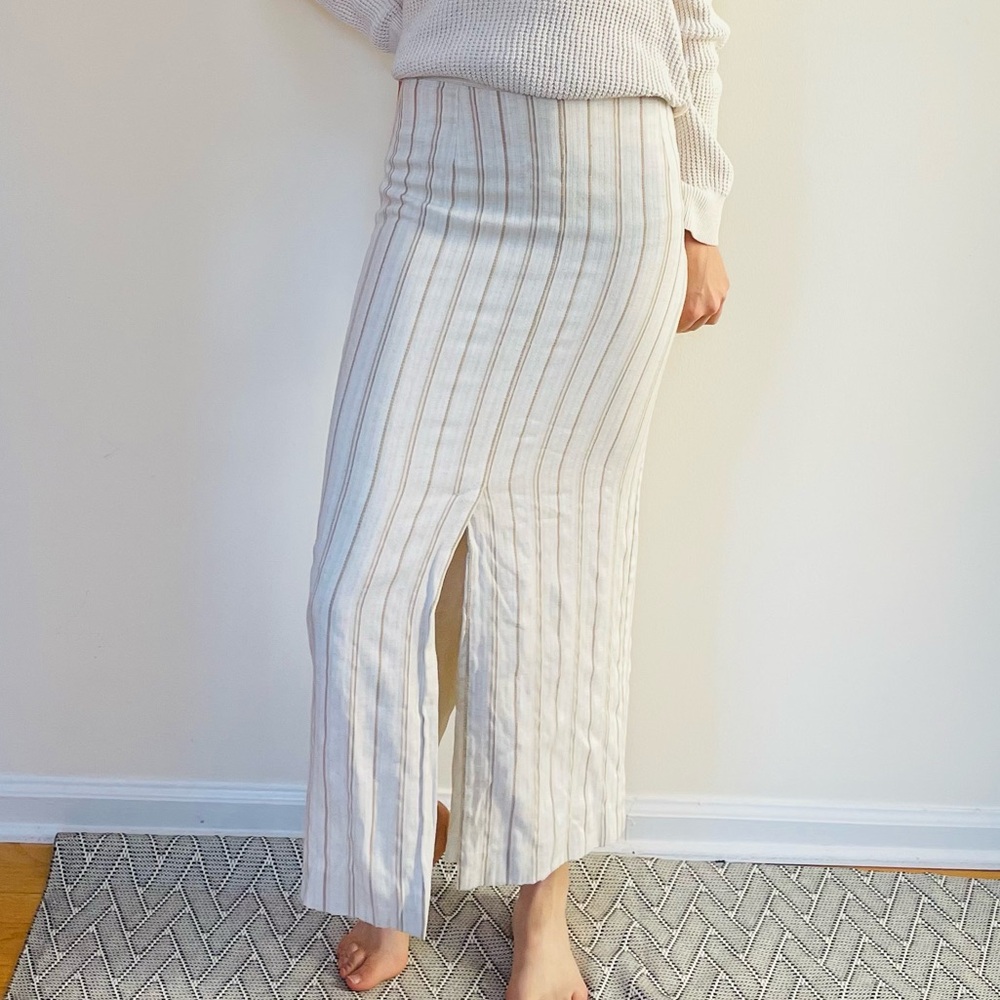 Vintage High-waisted striped skirt
